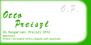 otto preiszl business card